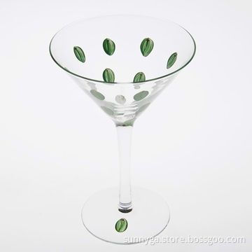 Salable Martini Glass with Hand-painted Pattern on Cup, Suitable for Promotions and Gifts